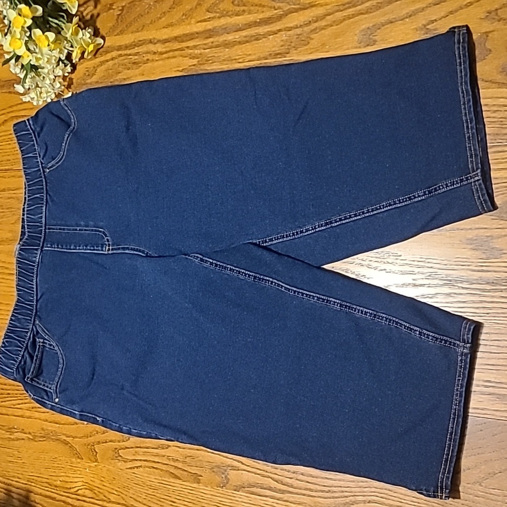 Catherines Knit Jean Pull-On in Blue and White - Size 0X 14/16W - Picture 2 of 8